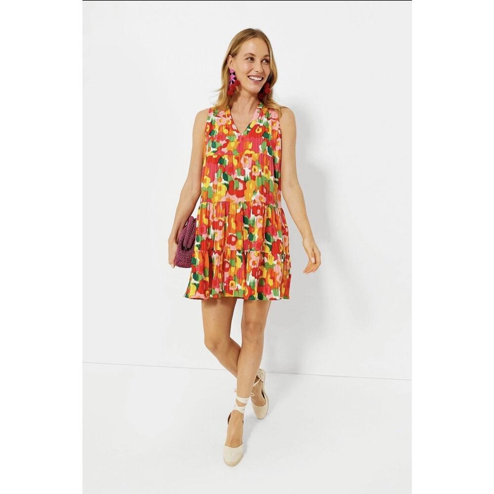 POMANDER PLACE Tuckernuck Magnolia Watercolor Sleeveless Kenzo Dress Size Medium